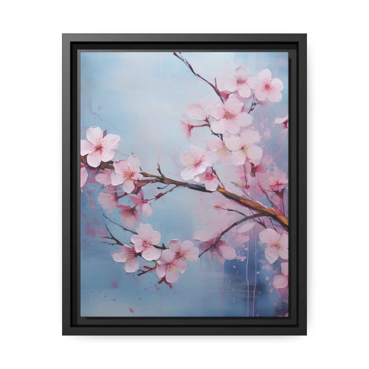 Framed Canvas Nature Inspired Artwork Stunning Gloomy Cherry Blossom Tree Oil Painting Style Framed Canvas Print