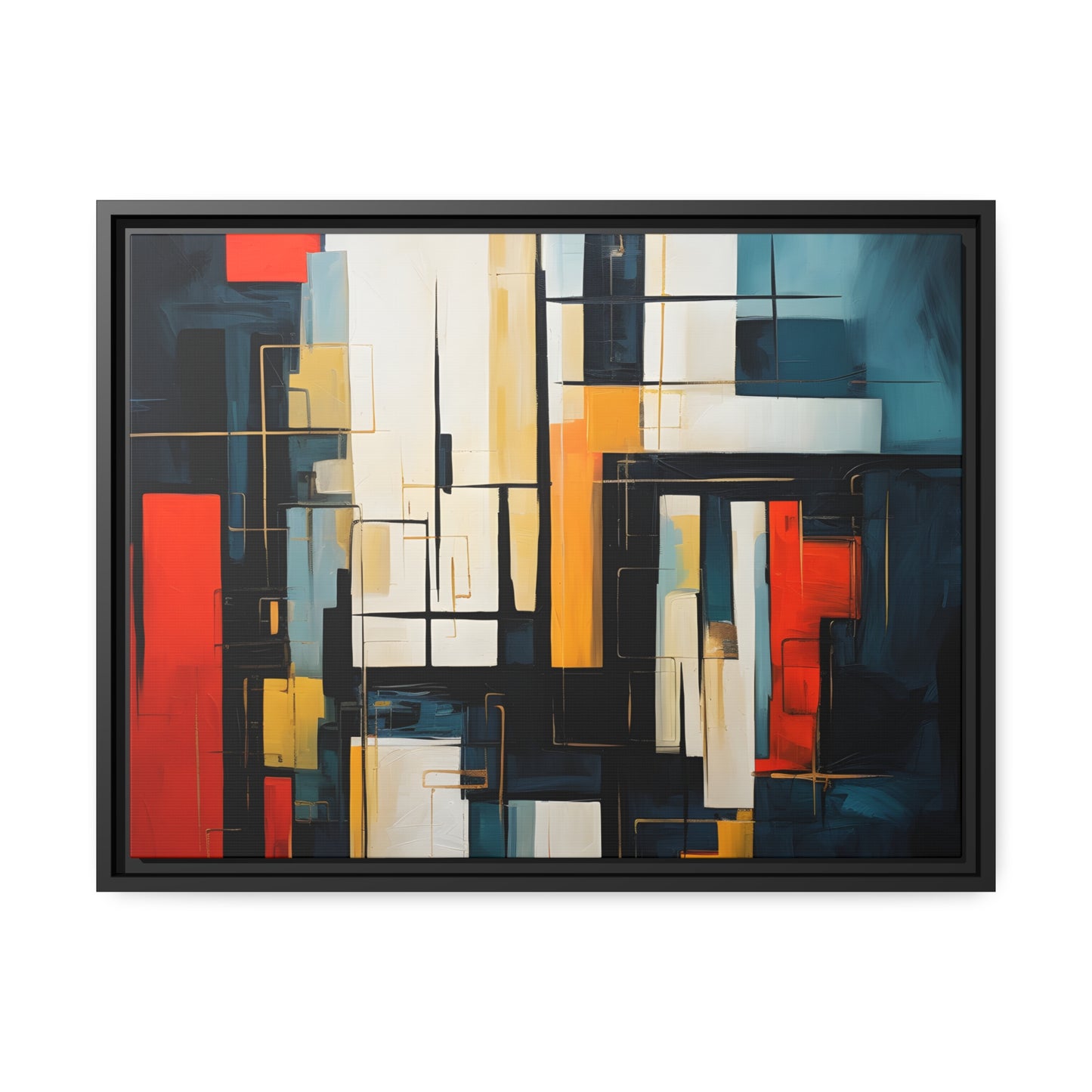 Framed Canvas Abstract Minimalistic Modern Style Floating Canvas Maze Style Framed Artwork
