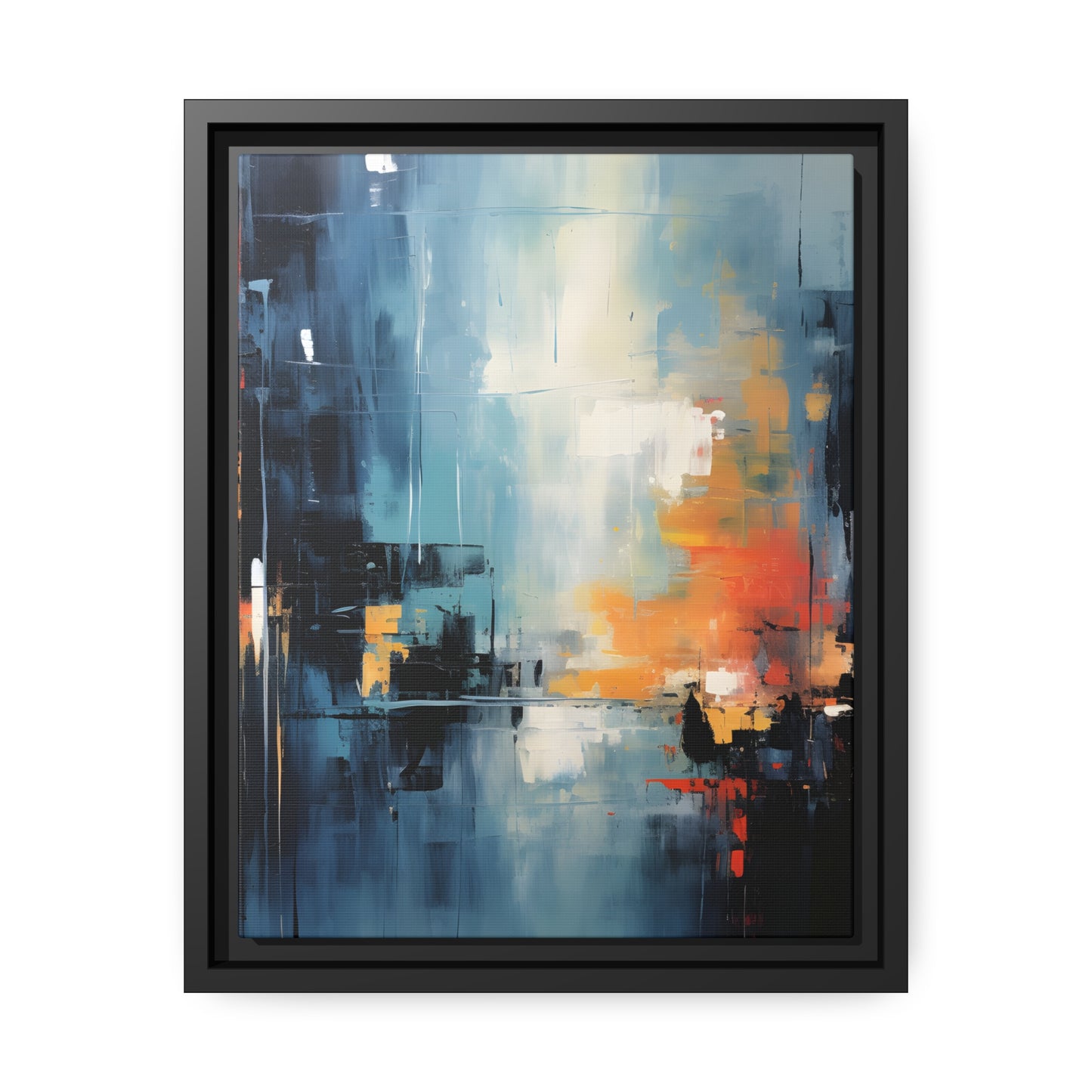 Framed Canvas Abstract Artwork Urban Setting Smooth Warm Color Combination Abstract City Art Framed Canvas