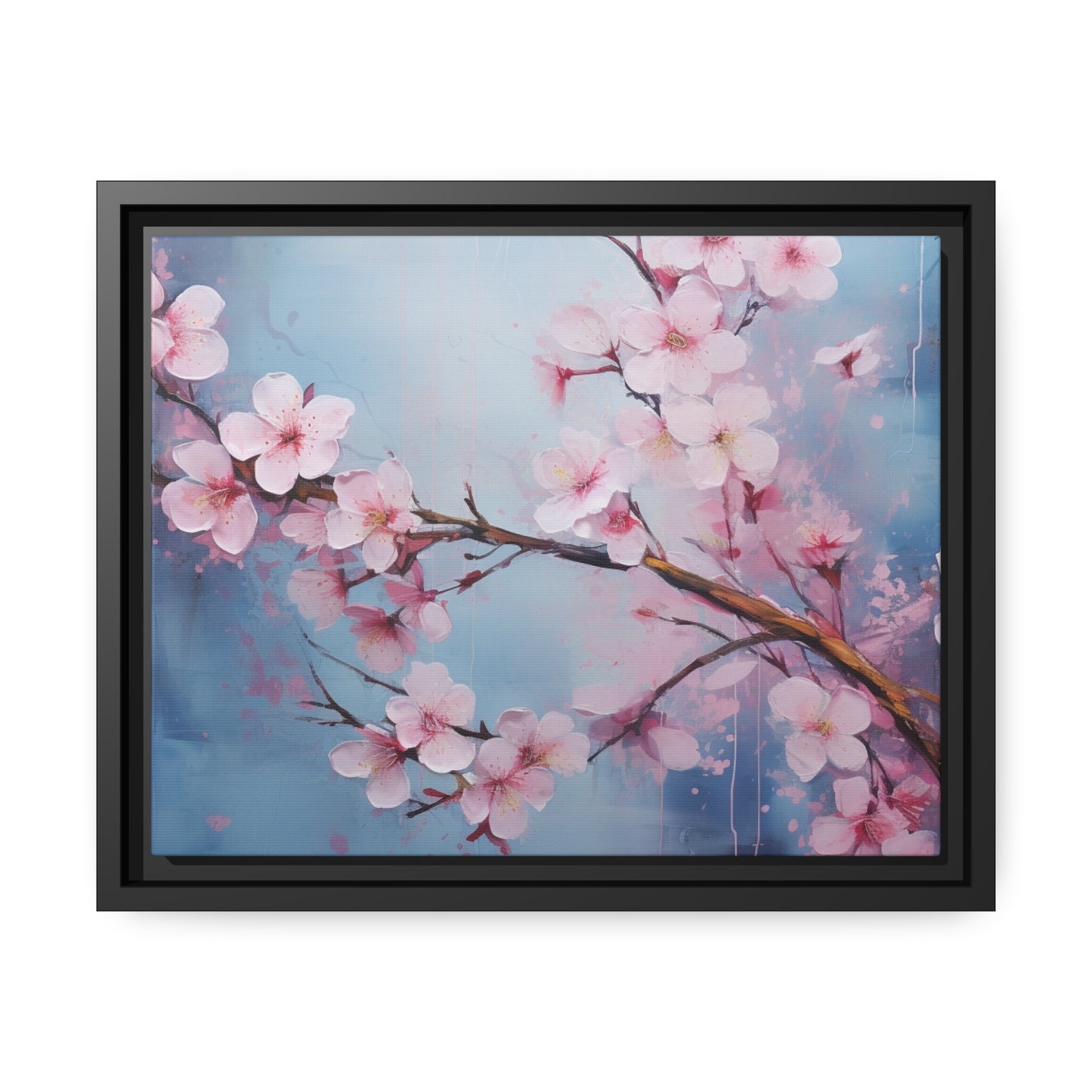Framed Canvas Nature Inspired Artwork Stunning Gloomy Cherry Blossom Tree Oil Painting Style Framed Canvas Print