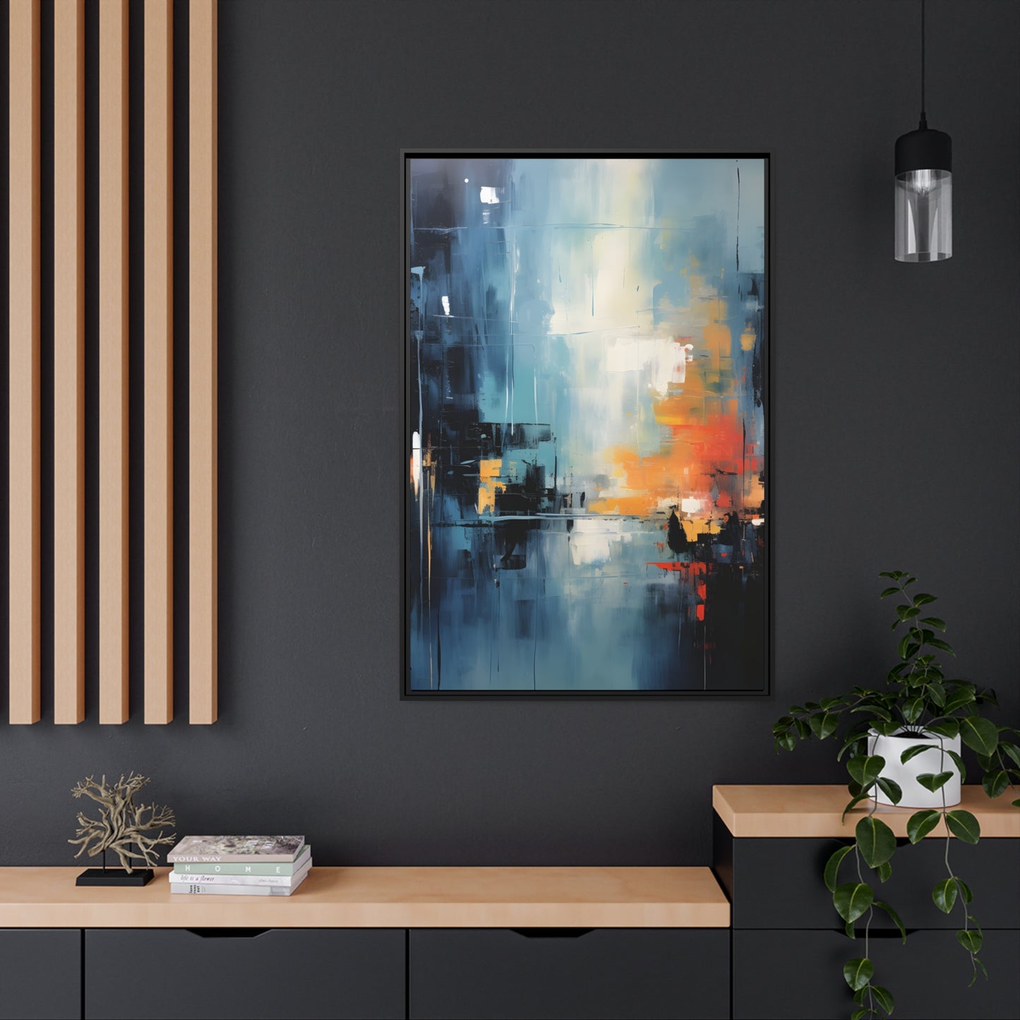 Framed Canvas Abstract Artwork Smooth Warm Color Combination Abstract Art Framed Canvas