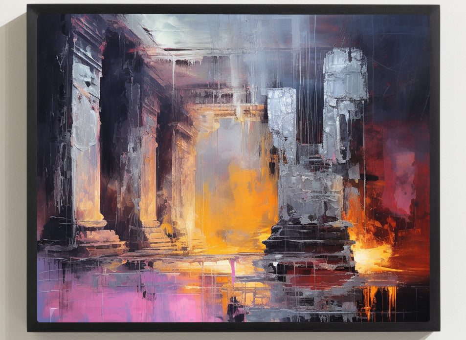 Framed Abstract artwork Vibrant Art Framed Oil Painting Abstract Art