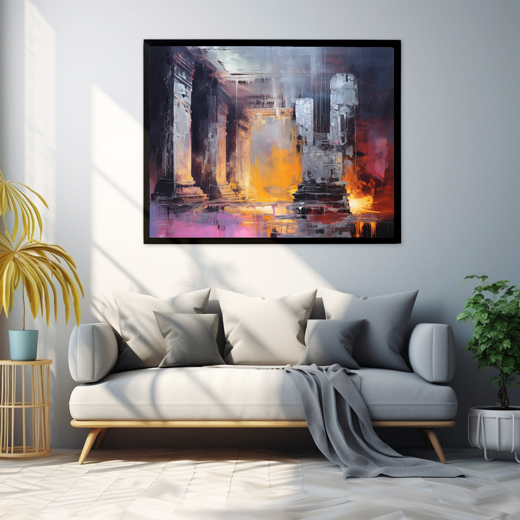 Framed Abstract artwork Vibrant Art Framed Oil Painting Abstract Art