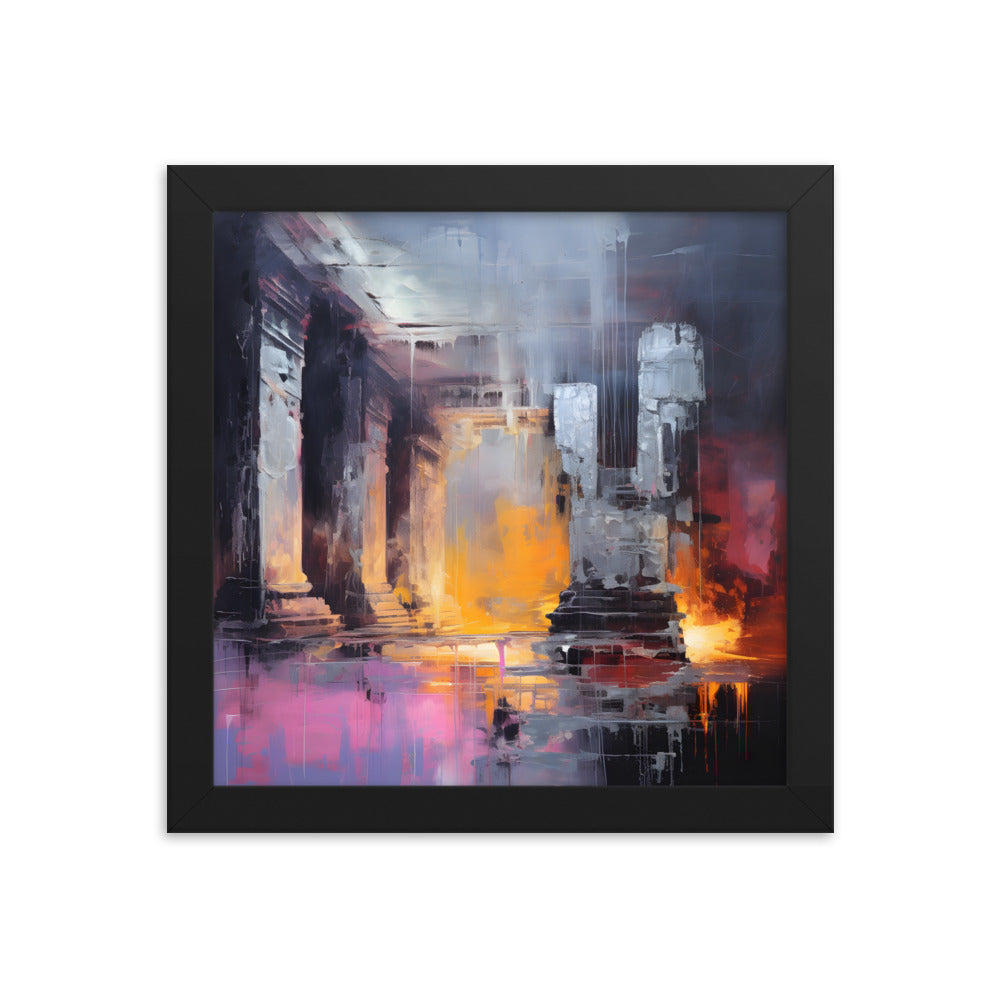 Framed Abstract artwork Vibrant Art Framed Oil Painting Abstract Art