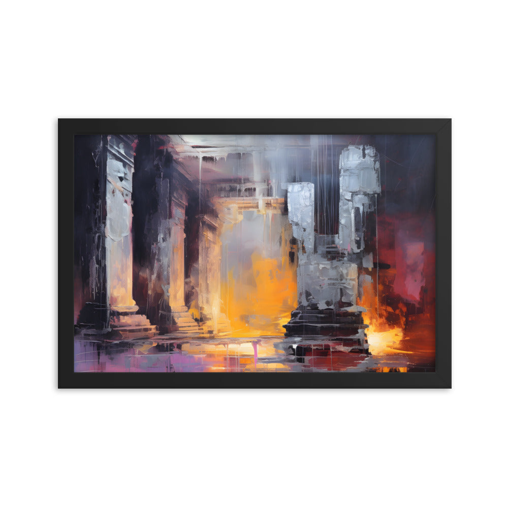Framed Abstract artwork Vibrant Art Framed Oil Painting Abstract Art
