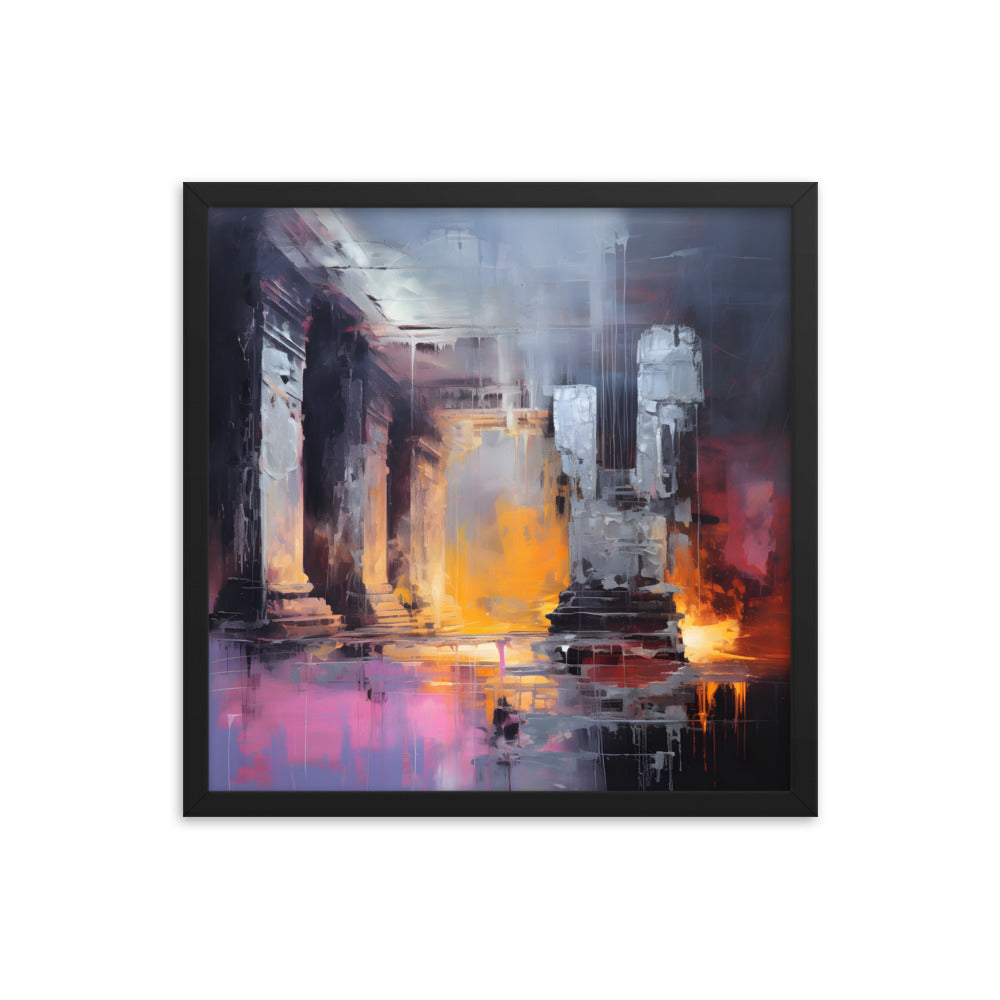 Framed Abstract artwork Vibrant Art Framed Oil Painting Abstract Art