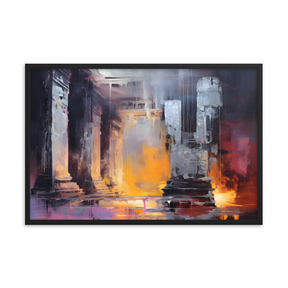 Framed Abstract artwork Vibrant Art Framed Oil Painting Abstract Art