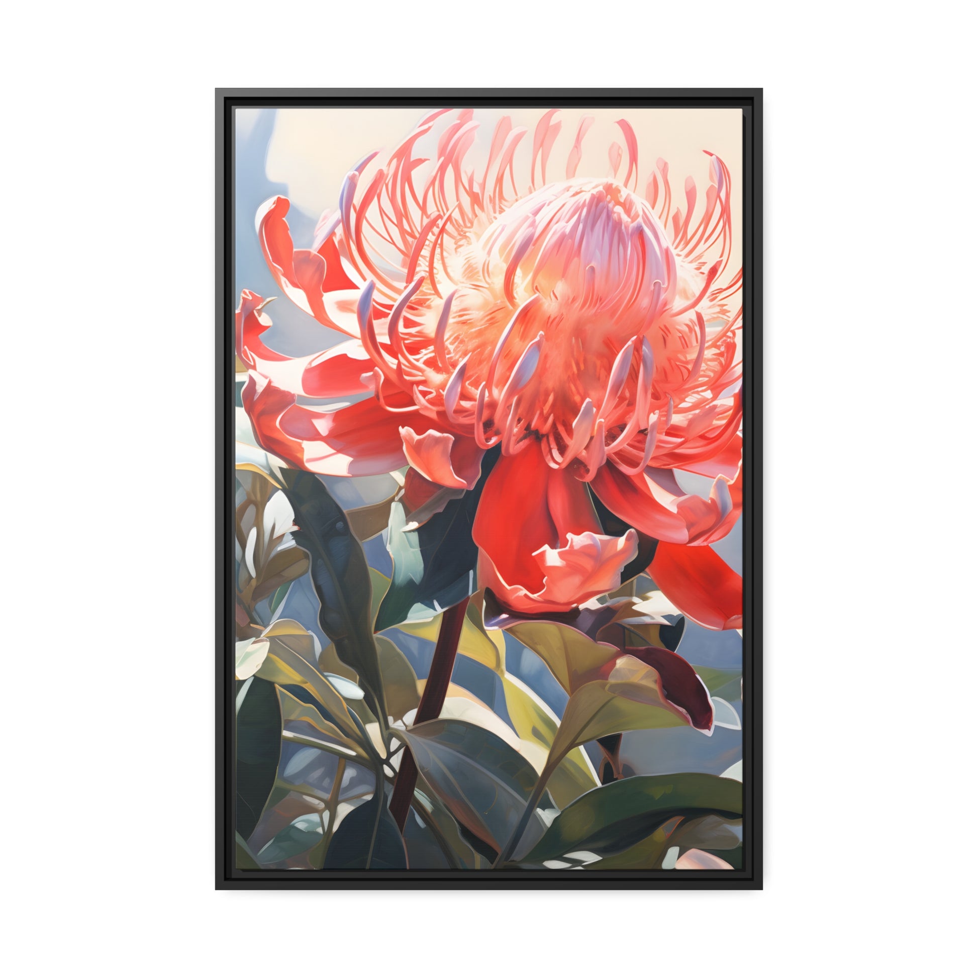 Framed Canvas Nature Inspired Artwork Stunning wattle Tree Oil Painting Style Framed Canvas Print