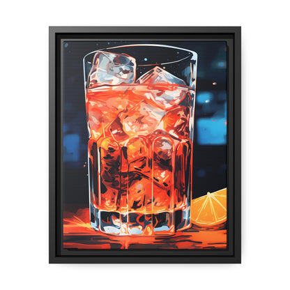 Framed Canvas artwork Bar/Night Life Art Framed Canvas Painting Alcohol Art Iced Drink Close Up