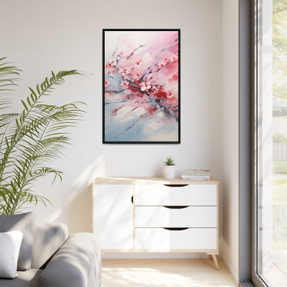 Framed Canvas Nature Inspired Artwork Stunning Gloomy Cherry Blossom Tree Oil Painting Style Framed Canvas Print