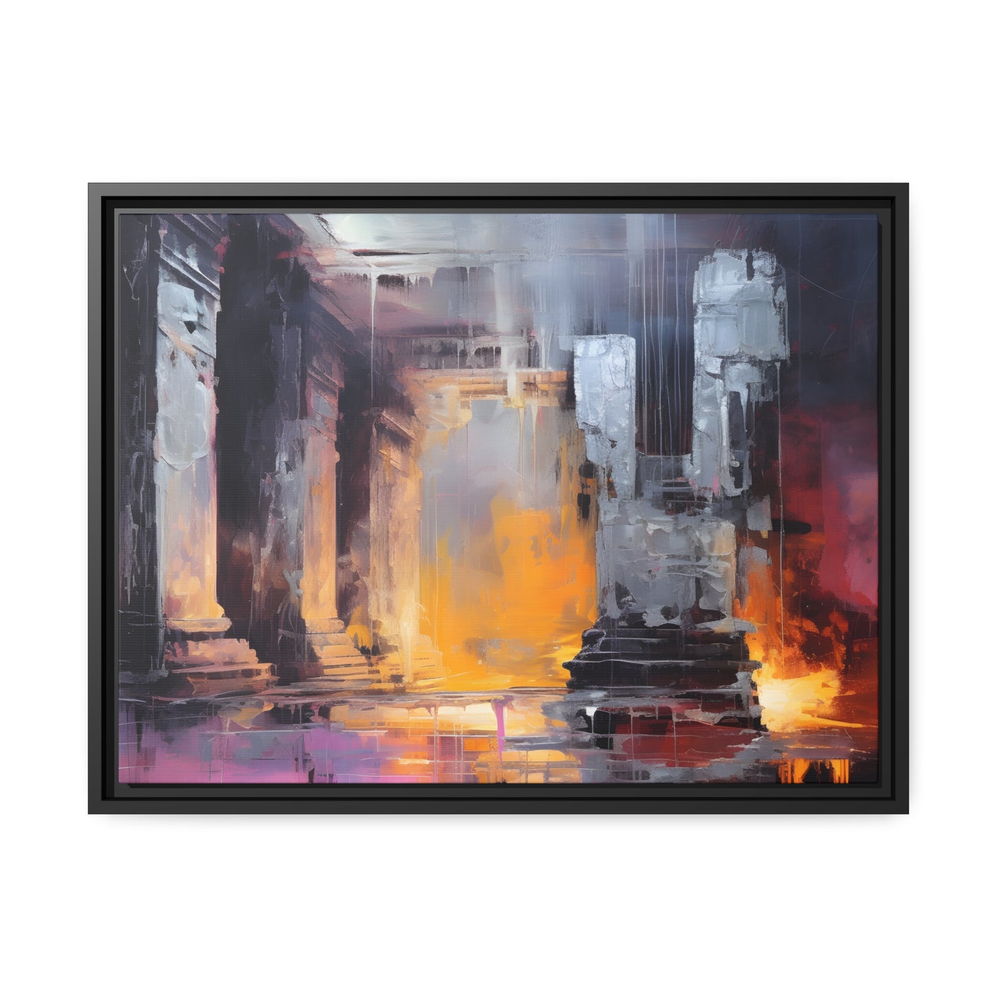 Framed Canvas Abstract artwork Vibrant Art Framed Oil Painting Abstract Art