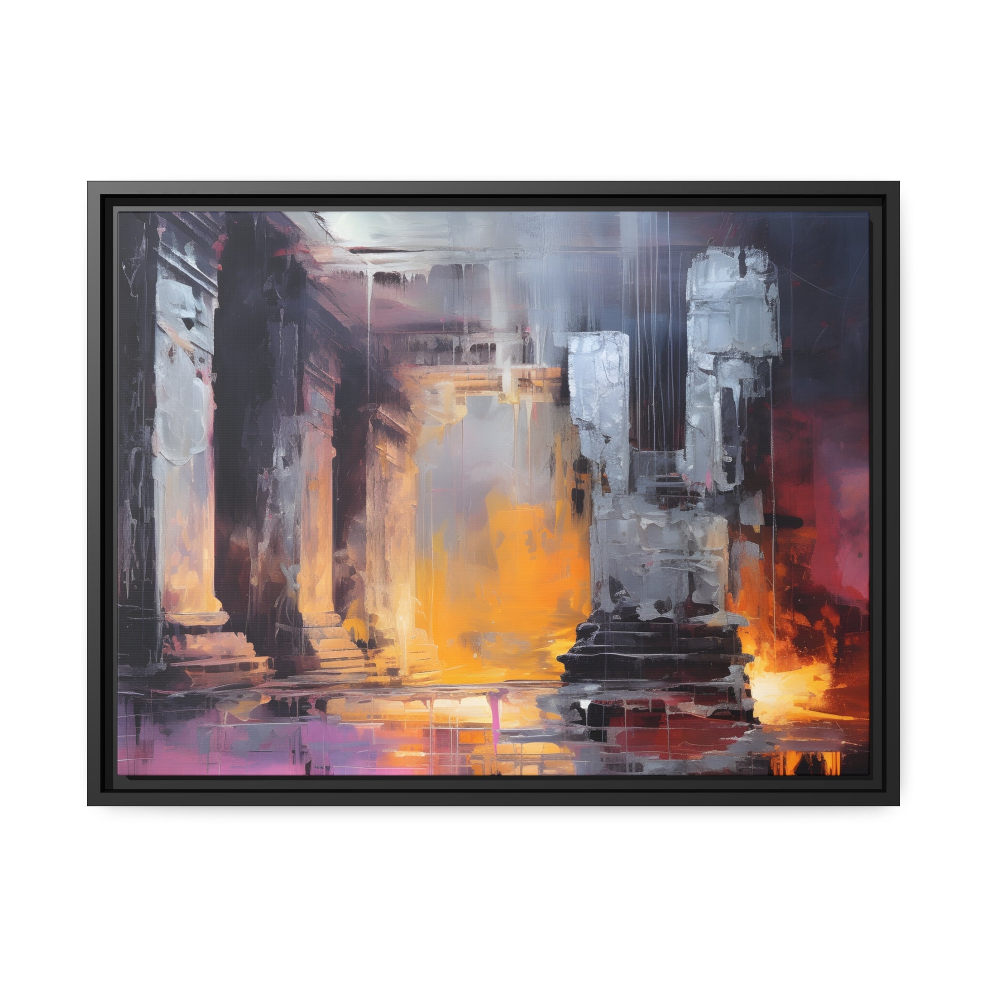 Framed Canvas Abstract artwork Vibrant Art Framed Oil Painting Abstract Art