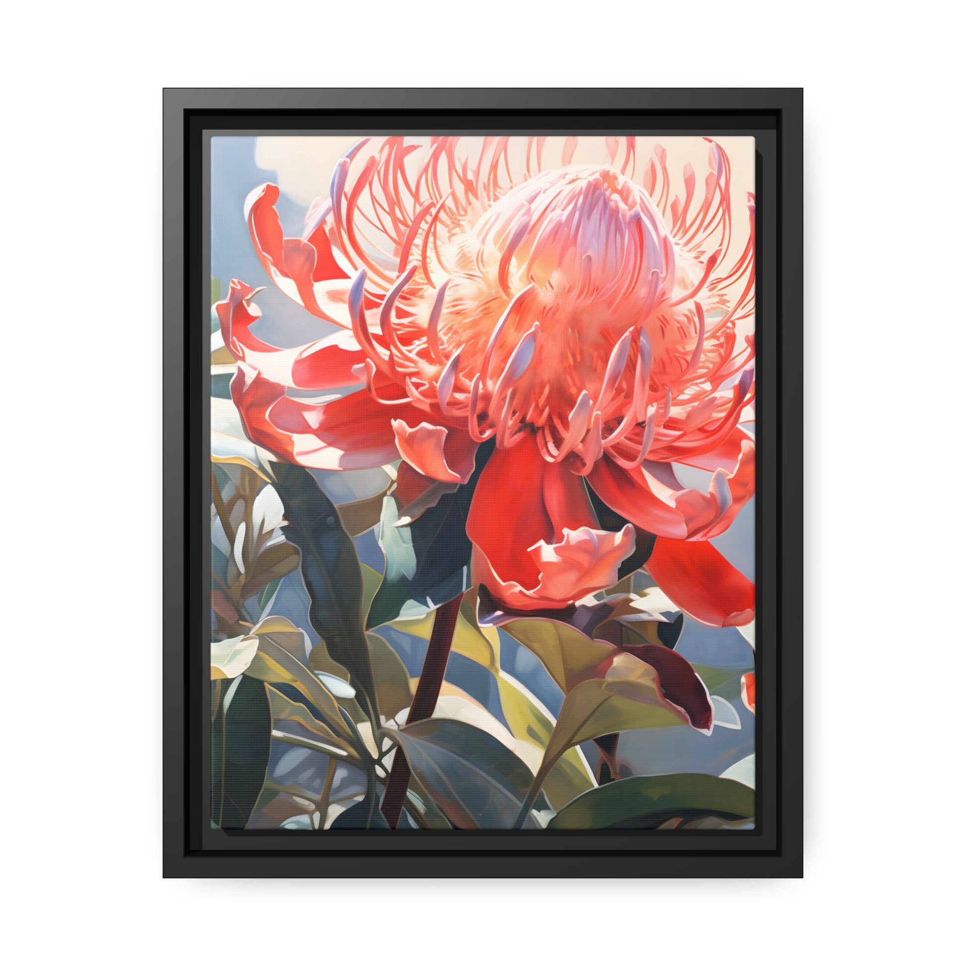 Framed Canvas Nature Inspired Artwork Stunning wattle Tree Oil Painting Style Framed Canvas Print