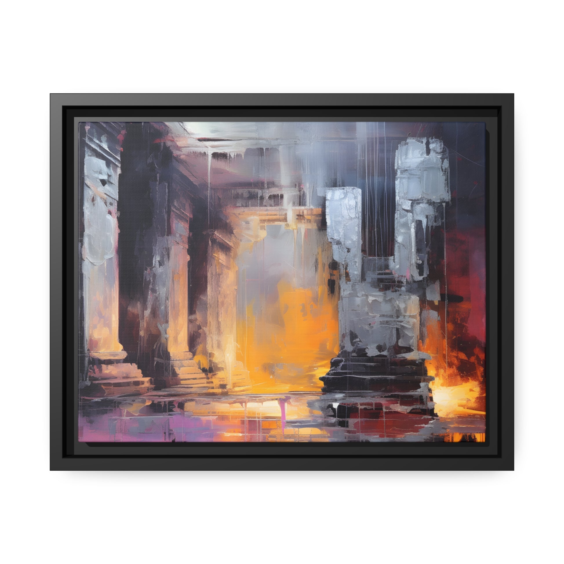 Framed Canvas Abstract artwork Vibrant Art Framed Oil Painting Abstract Art