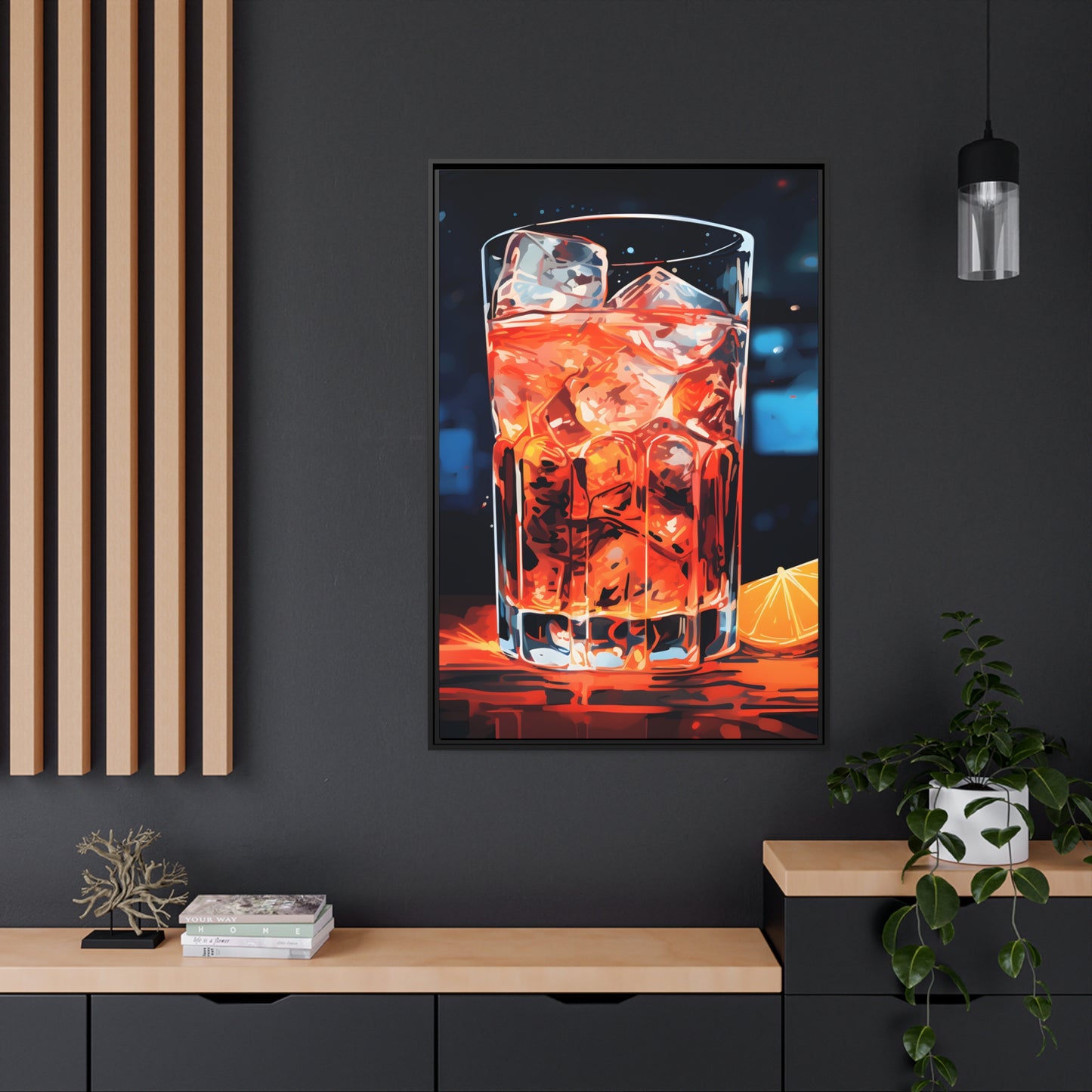 Framed Canvas artwork Bar/Night Life Art Framed Canvas Painting Alcohol Art