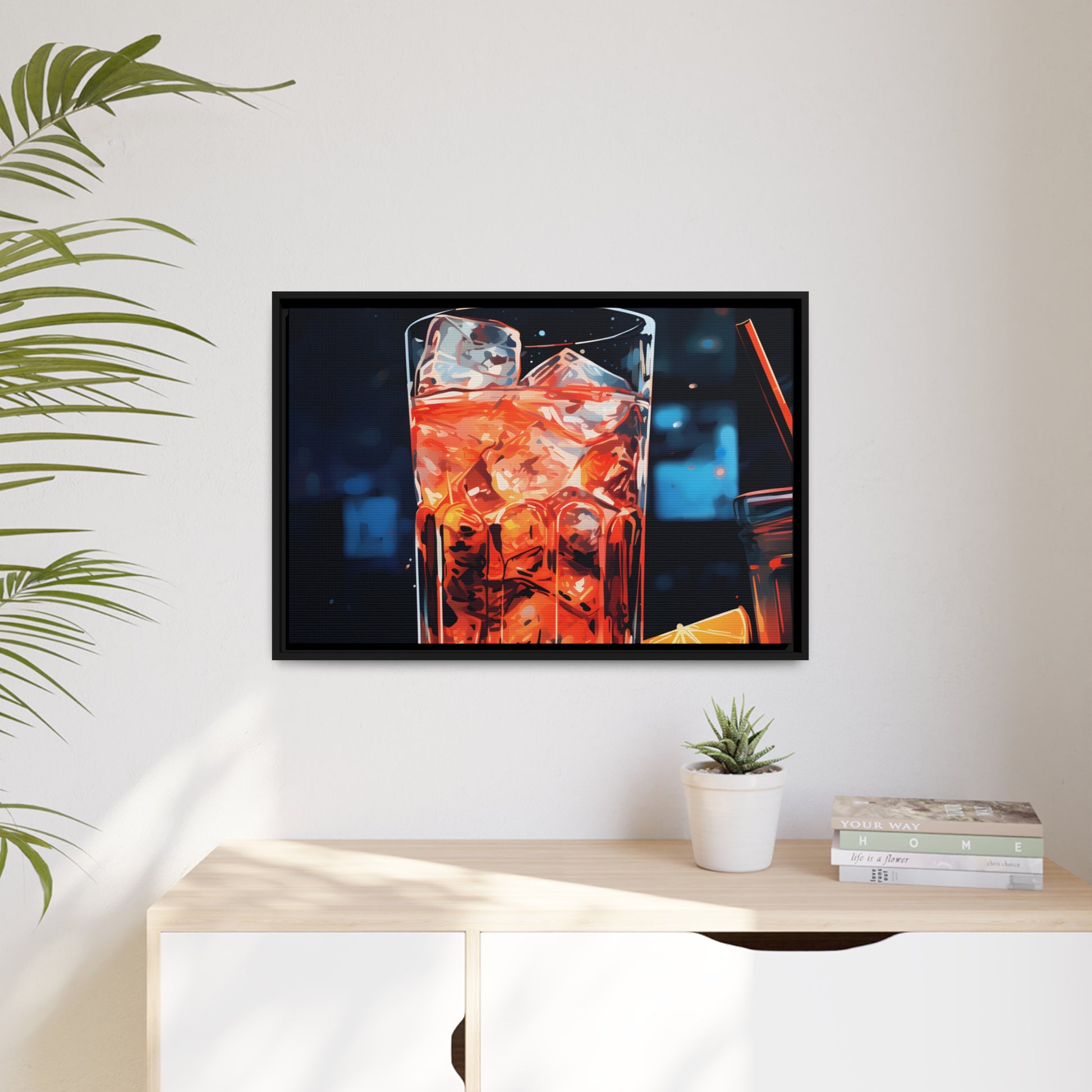 Framed Canvas artwork Bar/Night Life Art Framed Canvas Painting Alcohol Art