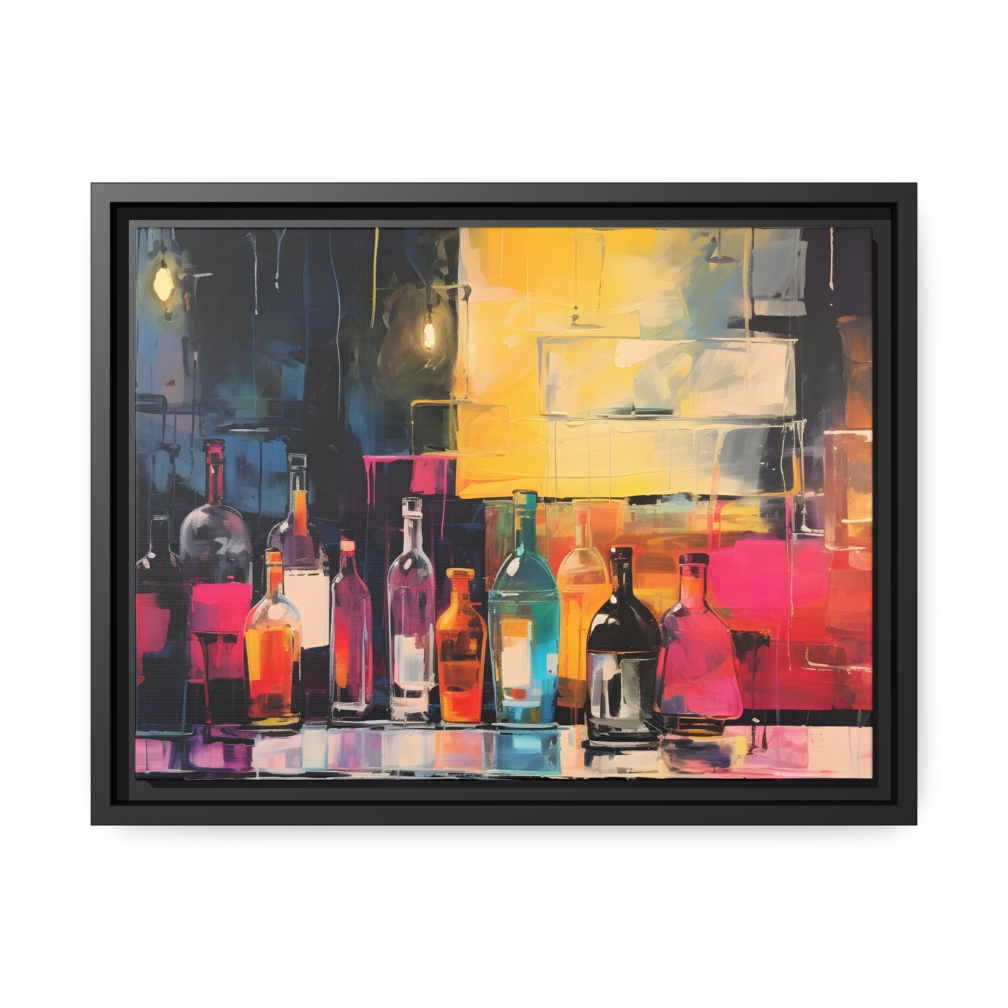 Framed Canvas artwork Bar/Night Life Art Framed Canvas Painting Alcohol Art