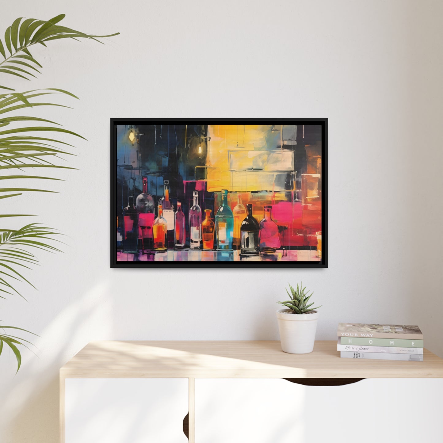 Framed Canvas artwork Bar/Night Life Art Framed Canvas Painting Alcohol Art