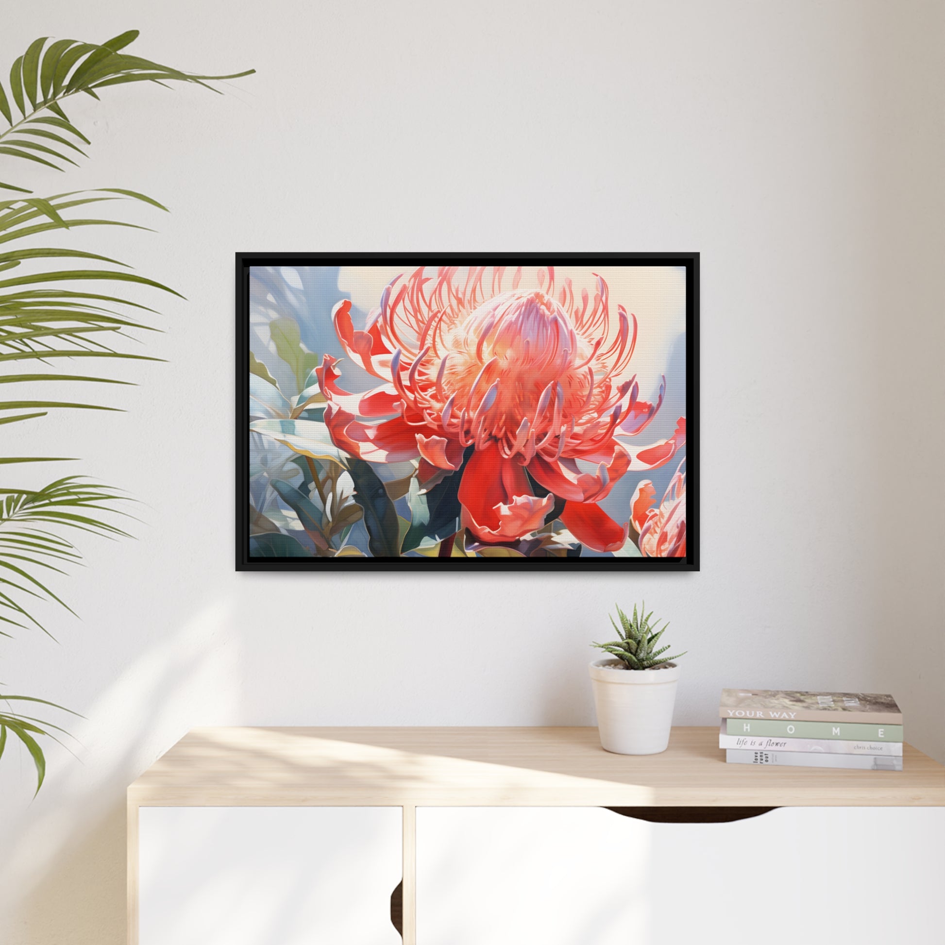 Framed Canvas Nature Inspired Artwork Stunning Sunny Wattle Tree Oil Painting Style Framed Canvas 