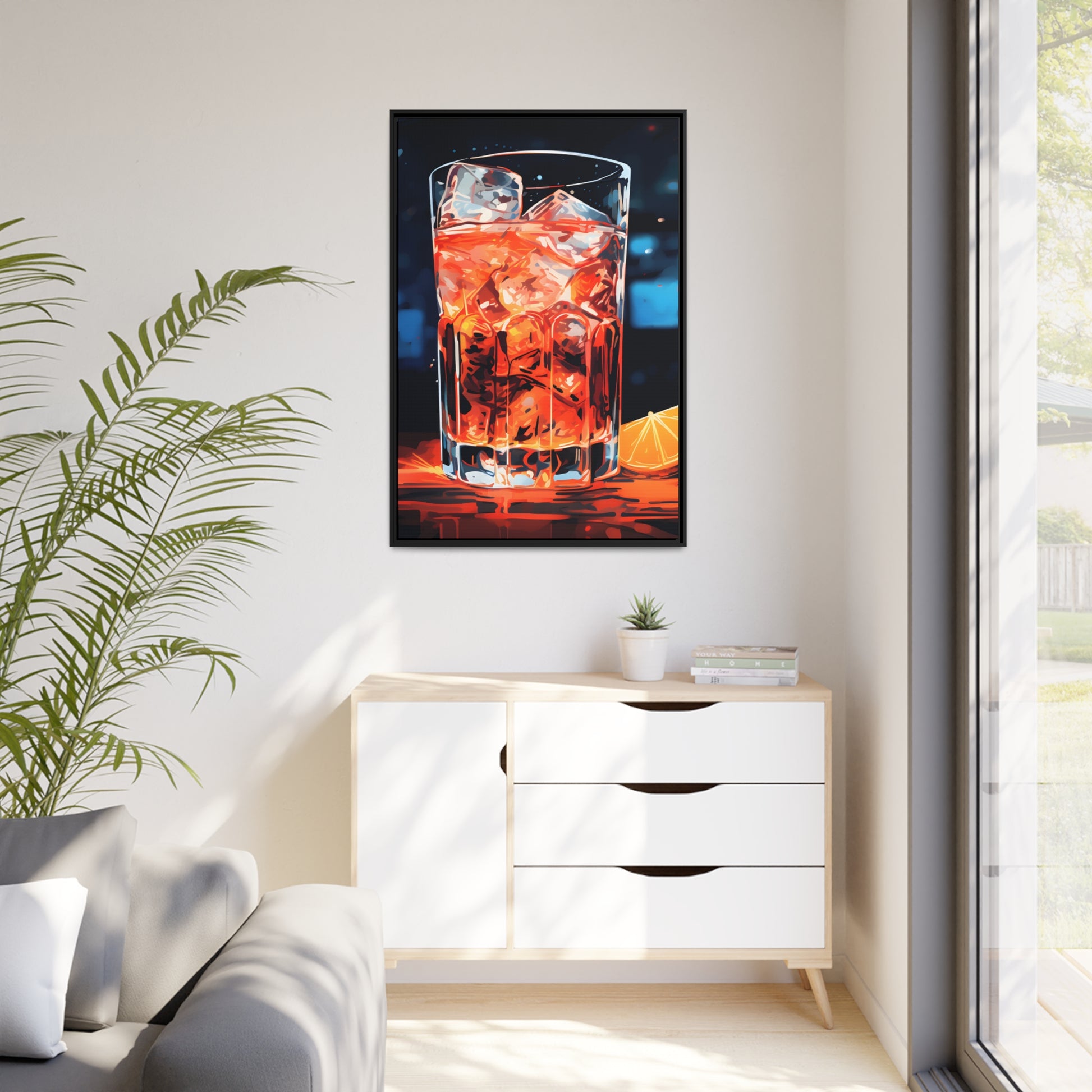 Framed Canvas artwork Bar/Night Life Art Framed Canvas Painting Alcohol Art