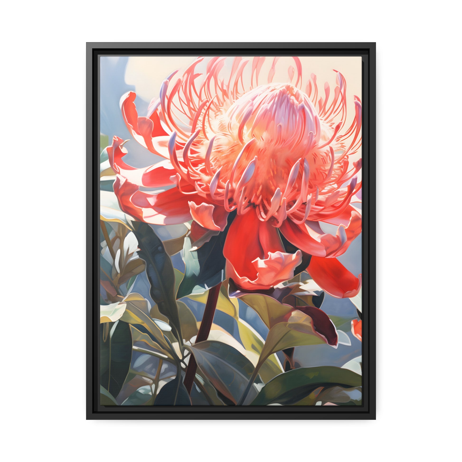 Framed Canvas Nature Inspired Artwork Stunning wattle Tree Oil Painting Style Framed Canvas Print