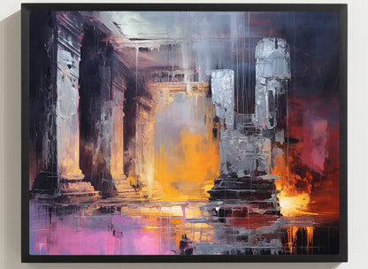 Framed Abstract artwork Vibrant Art Framed Oil Painting Abstract Art