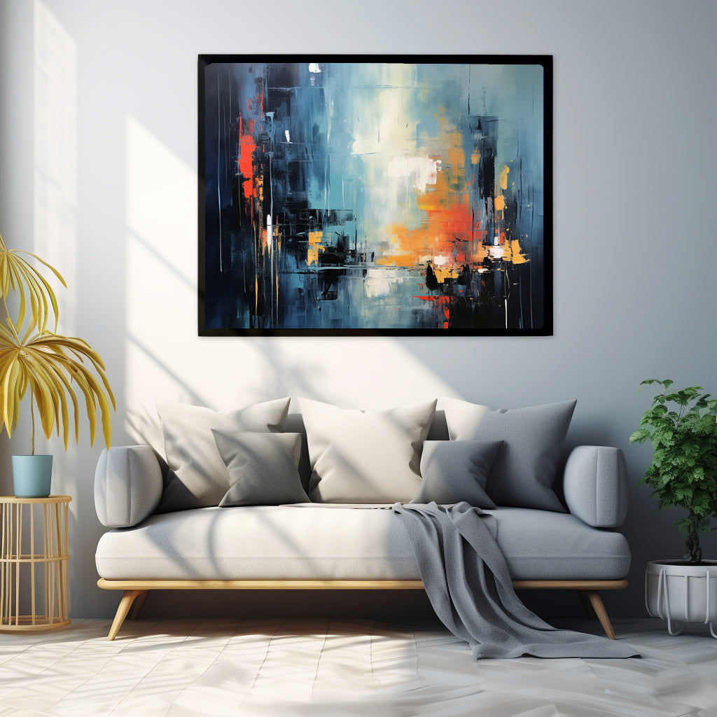 Framed Print Abstract Artwork Smooth Warm Color Combination Abstract Art Framed Poster