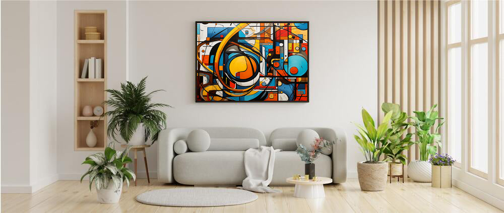 Unique Vibrant Bright Attention Grabbing Framed Poster Abstract Artwork