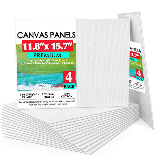 Blank Canvas For Painting 4 Pack White Cotton Stretched