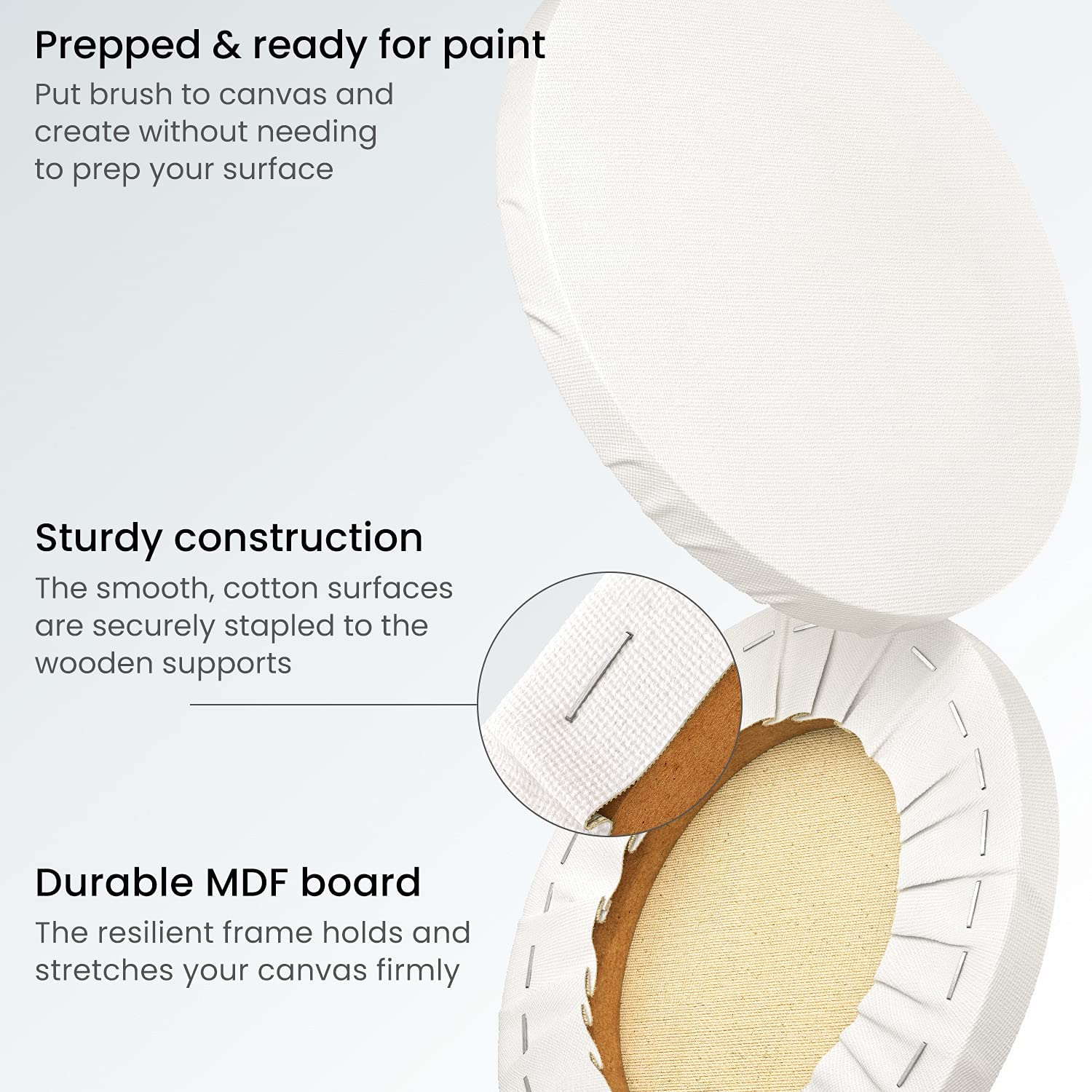 Blank Canvas For Painting 4 Pack White Cotton Stretched