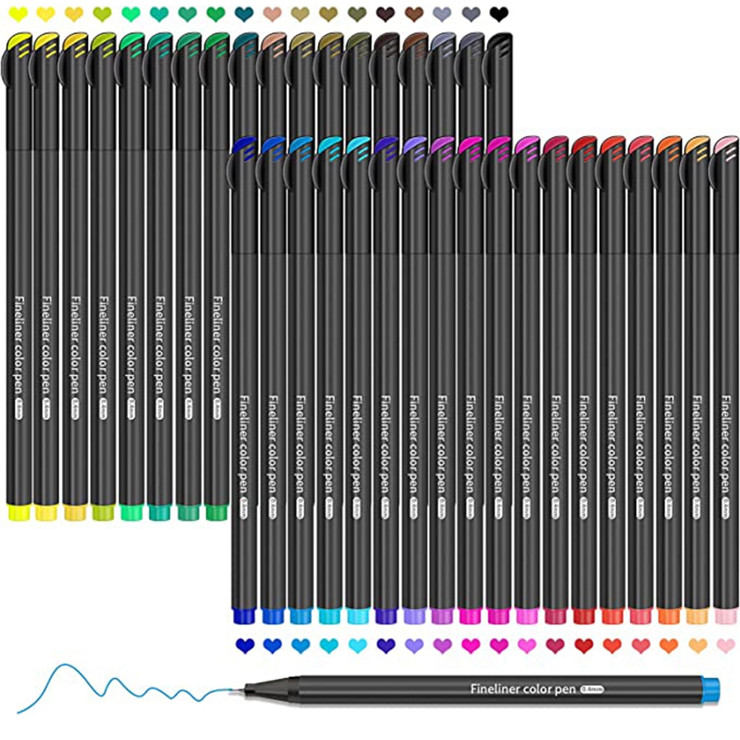 Fine Point Colored Pens, 12-100 Colors Water Based Non Toxic 