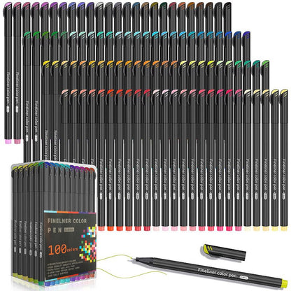 Fine Point Colored Pens, 12-100 Colors Water Based Non Toxic 