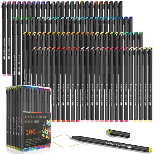 Fine Point Colored Pens, 12-100 Colors Water Based Non Toxic 