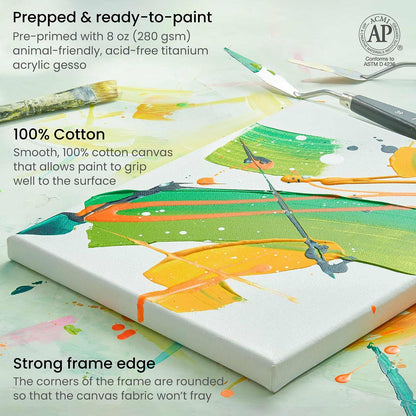 Blank Canvas For Painting 4 Pack White Cotton Stretched