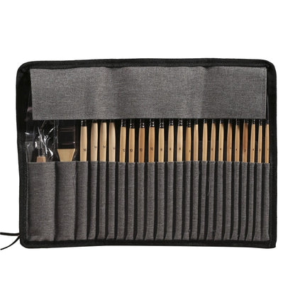 24x Acrylic Paint Brush & Scraper Kit With Carry Bag