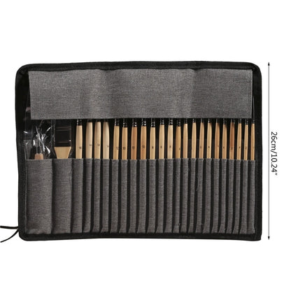 24x Acrylic Paint Brush & Scraper Kit With Carry Bag