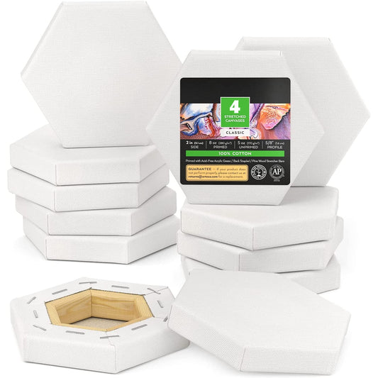 Blank Canvas For Painting 4 Pack White Cotton Stretched