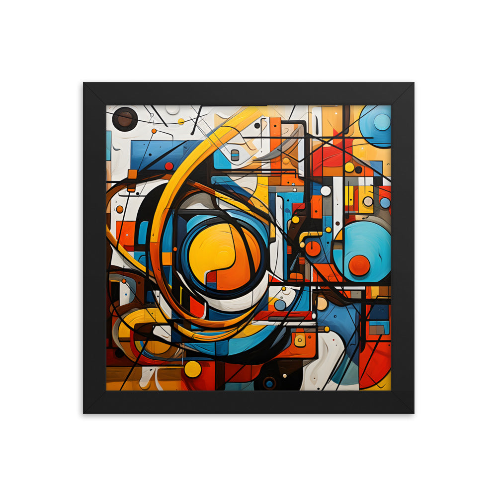 Unique Vibrant Bright Attention Grabbing Framed Canvas Abstract Artwork Conversation Starter 24x36 Horizontal