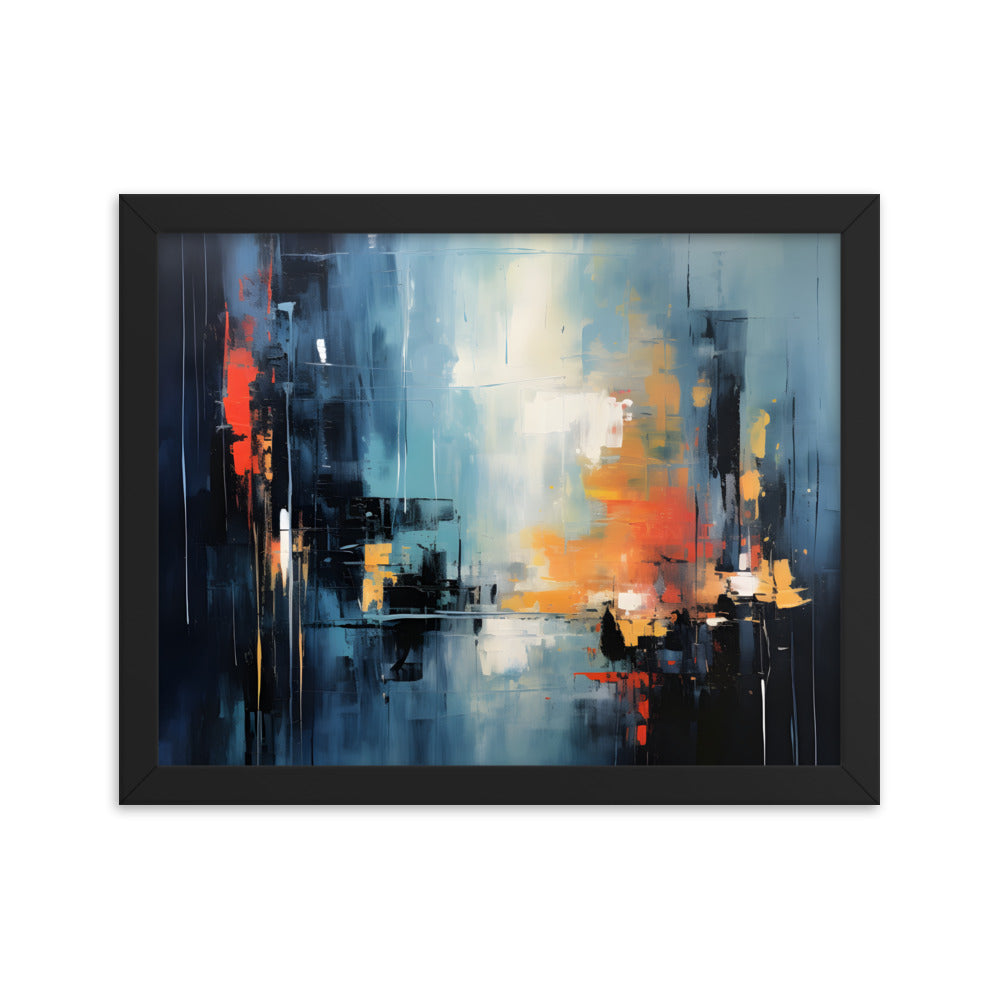 Framed Print Abstract Artwork Smooth Warm Color Combination Abstract Art Framed Poster 11x14"