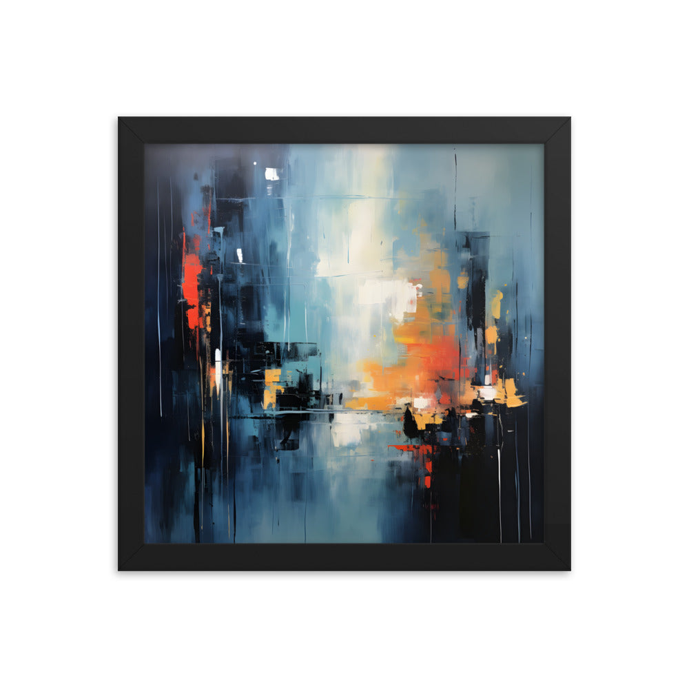 Framed Print Abstract Artwork Smooth Warm Color Combination Abstract Art Framed Poster 12x12"