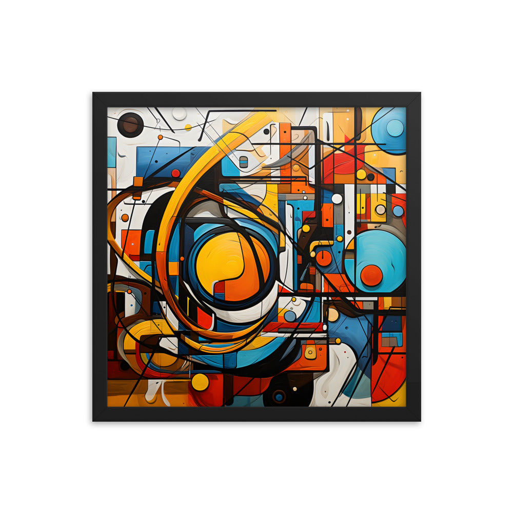 Unique Vibrant Bright Attention Grabbing Framed Canvas Abstract Artwork Conversation Starter 24x36 Horizontal