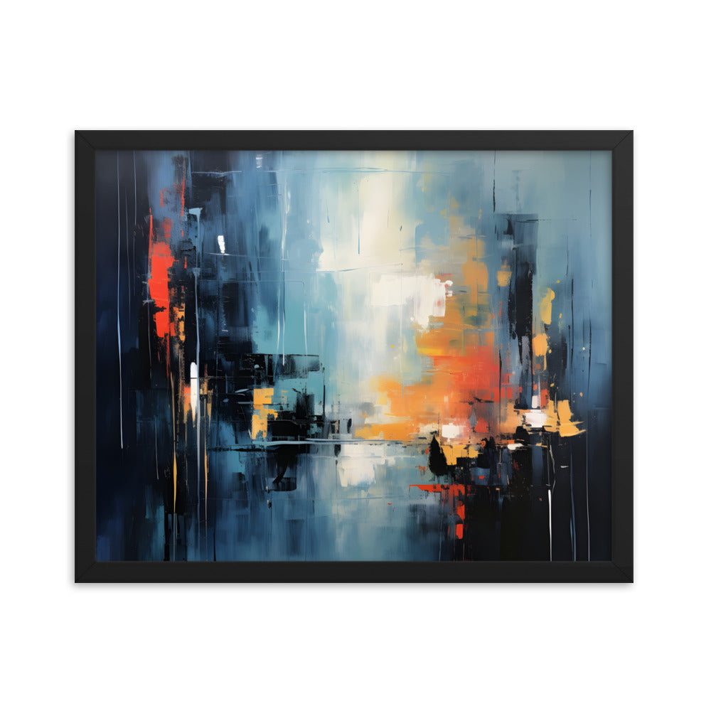 Framed Print Abstract Artwork Smooth Warm Color Combination Abstract Art Framed Poster 16x20"