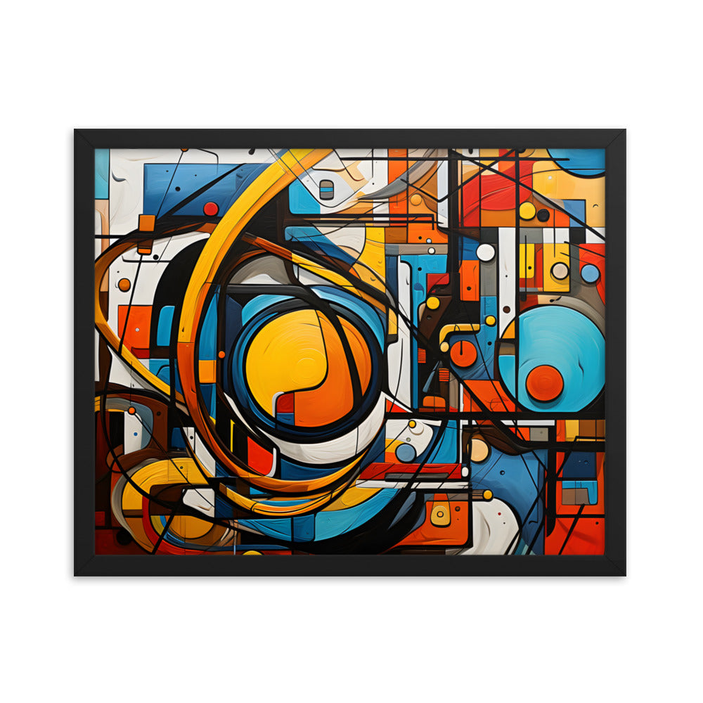 Unique Vibrant Bright Attention Grabbing Framed Canvas Abstract Artwork Conversation Starter 24x36 Horizontal