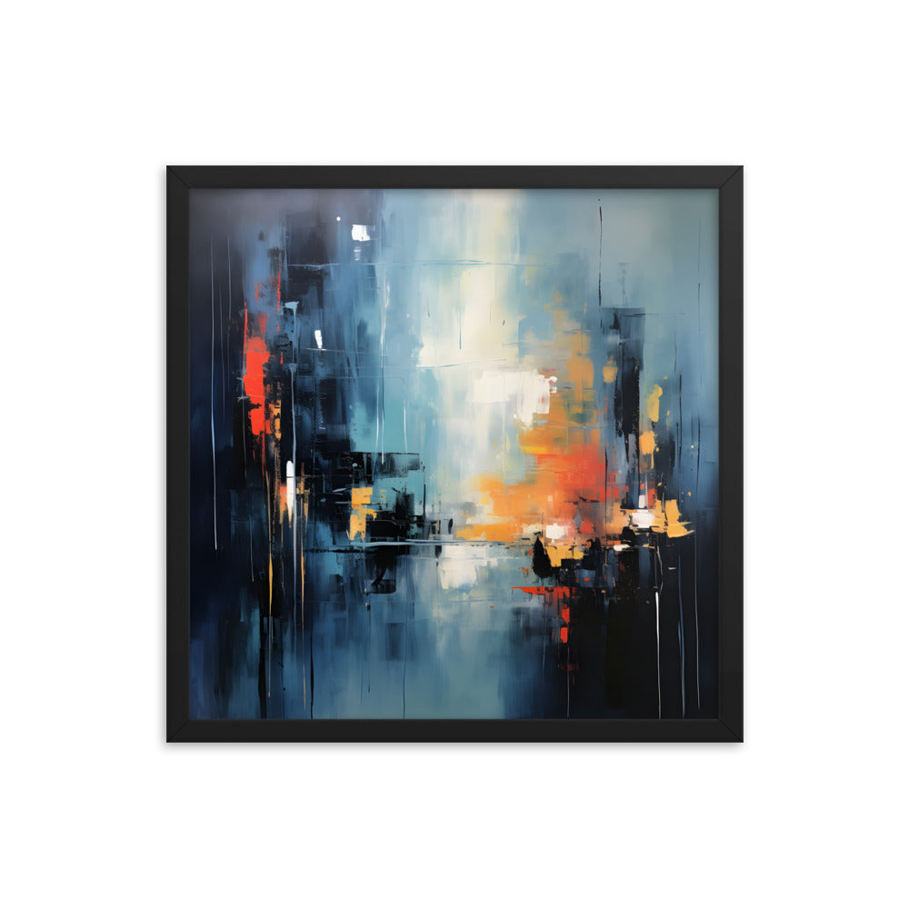Framed Print Abstract Artwork Smooth Warm Color Combination Abstract Art Framed Poster 18x18"