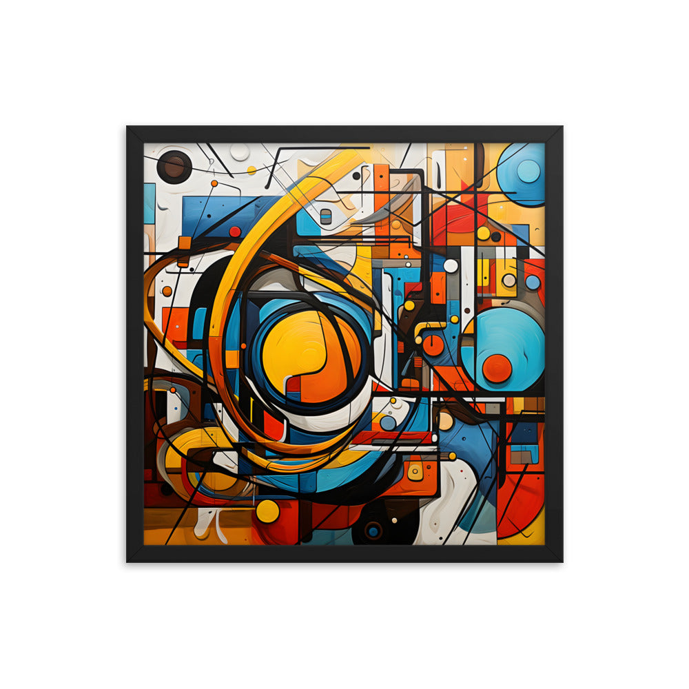 Unique Vibrant Bright Attention Grabbing Framed Canvas Abstract Artwork Conversation Starter 24x36 Horizontal