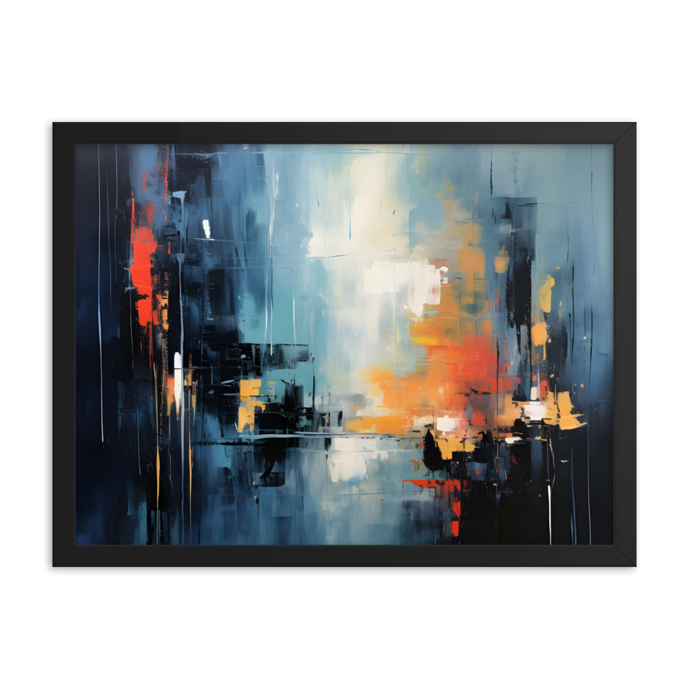 Framed Print Abstract Artwork Smooth Warm Color Combination Abstract Art Framed Poster 18x24"