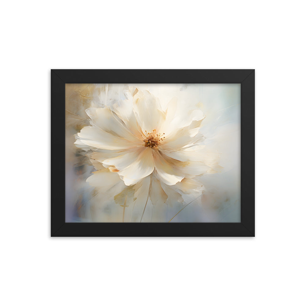Framed Print Watercolor Style Soft White Daisy Flower Painted Nature Art Plants Flowers Garden Framed Poster