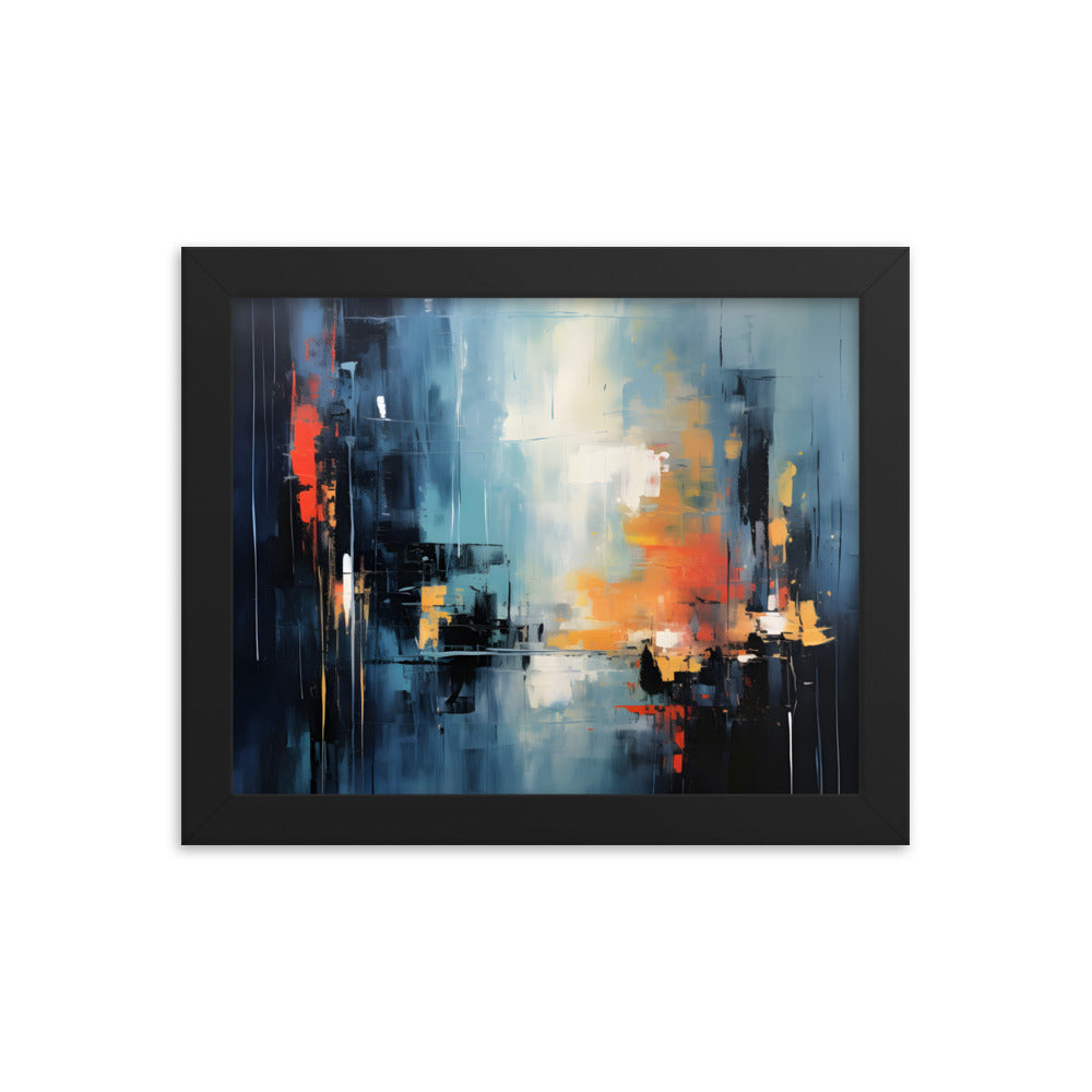 Framed Print Abstract Artwork Smooth Warm Color Combination Abstract Art Framed Poster 8x10"